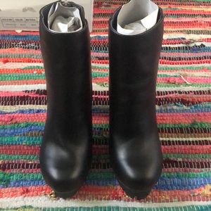 Wild Diva Lounge Platform Heel Black Ankle Boot